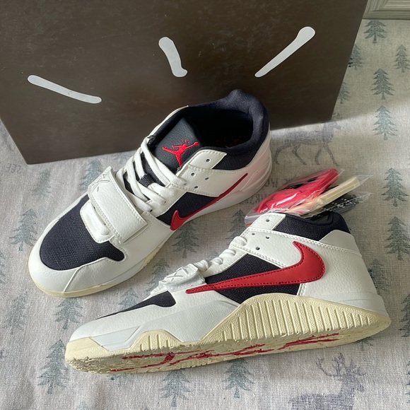 Travis Scott X Jordan Jumpman Jack Tr University Red Mens Sneakers - Picture 1 of 6